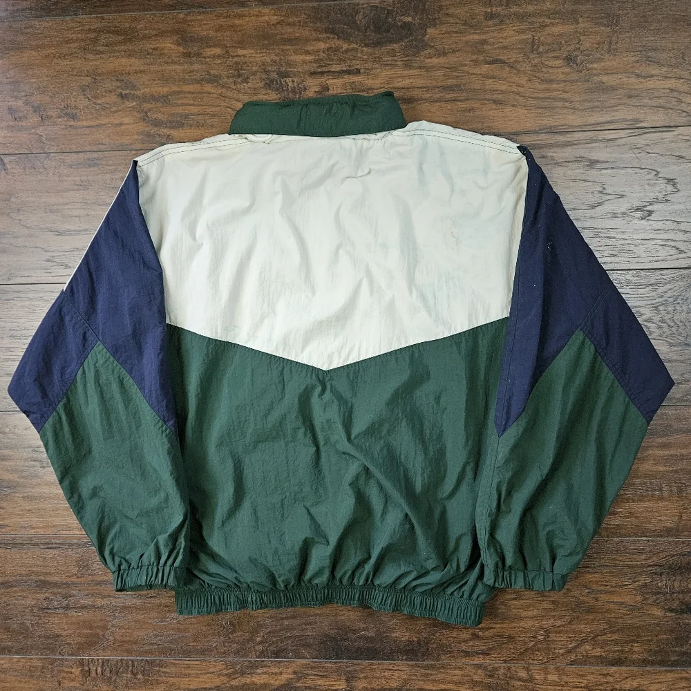 Vintage 80s Izod Embroidered Logo Nylon Colorblock Nylon Windbreaker